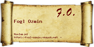 Fogl Ozmin névjegykártya
